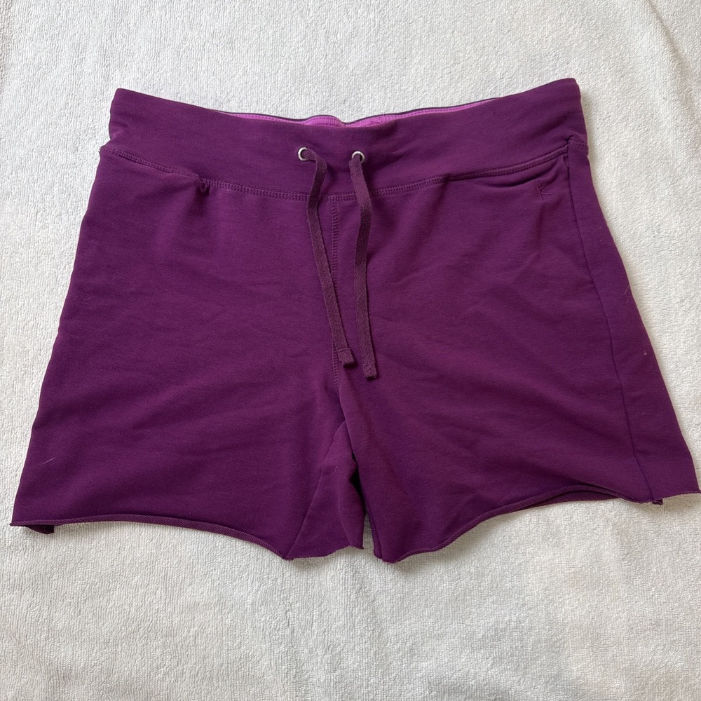 Danskin Now Girls Plum Drawstring Athletic Shorts Size M 8-10 Cotton Blend